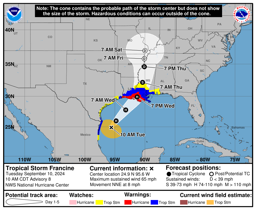 Francine path updates: Where will the hurricane make landfall?