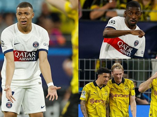 Jadon Sancho se aprovecha de un Kylian Mbappé acorralado y un errático Ousmane Dembélé...de semifinales de la Champions League 2023-24 | Goal.com Espana