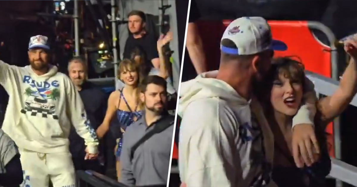 Travis Kelce plants sweet kiss on Taylor Swift at Amsterdam ‘Eras Tour’ stop