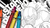 Color your own Isiah Pacheco charging for a Kansas City Chiefs first down