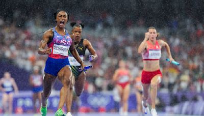 Olympic Track and Field: Sha’Carri Richardson rallies U.S. women in Olympic 4×100 while men shut out again