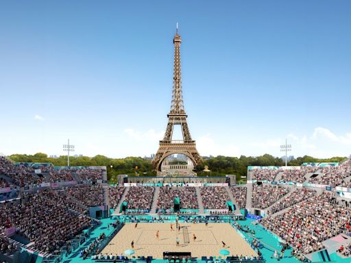 巴黎奧運特色場館率先看：薰衣草紫賽道 艾菲爾鐵塔前打沙灘排球