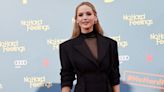 Jennifer Lawrence Makes an Entrance in a Black Blazer Minidress and Sheer Top