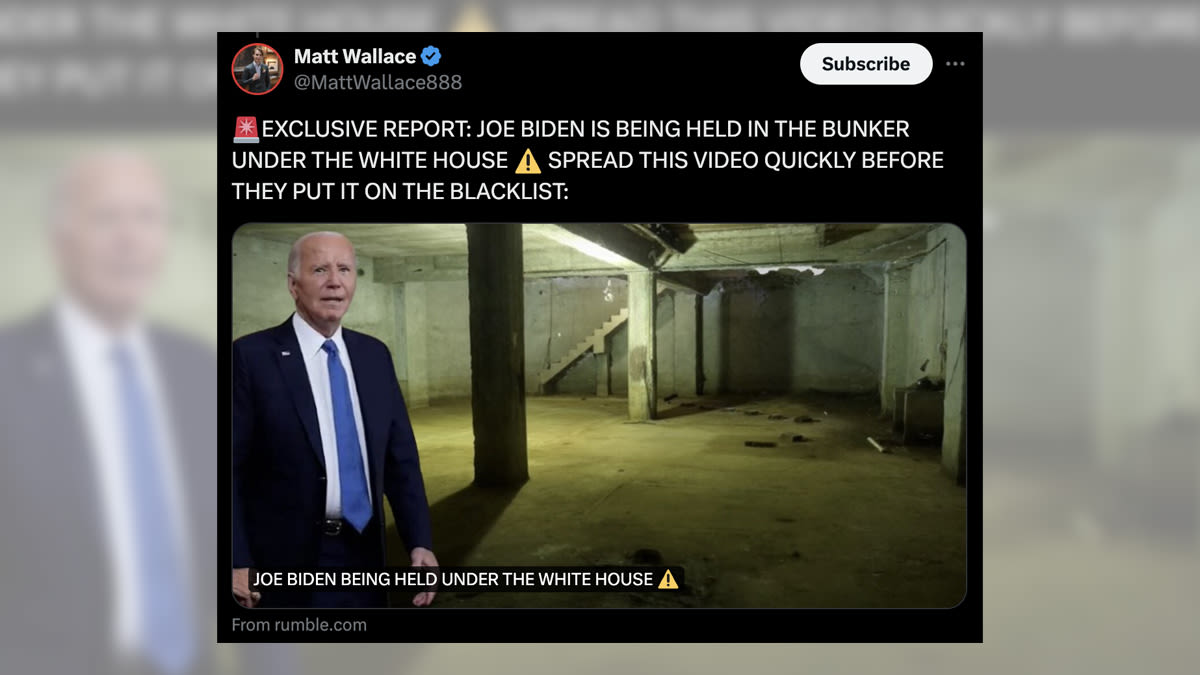 Misinformation Promoter Matt Wallace Accidentally Disproved His Own Biden-Bunker Rumor