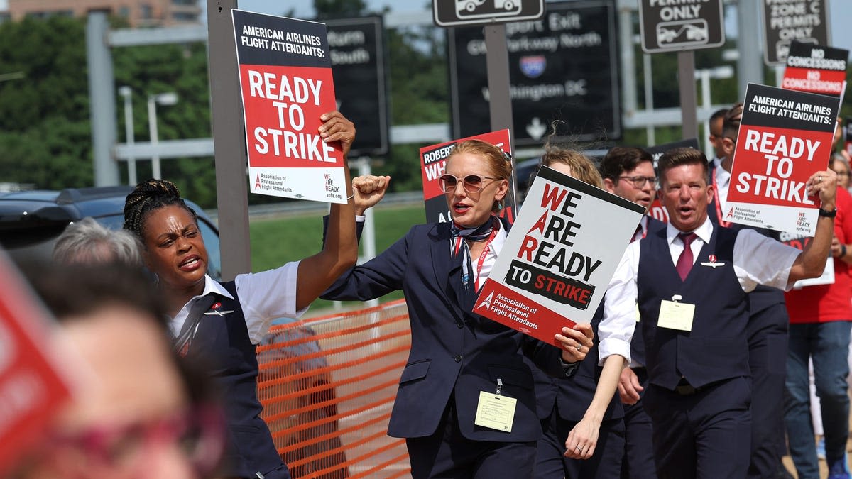 American Airlines flight attendants are picketing at airports before a potential strike