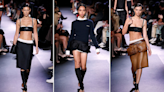 Bella Hadid, FKA Twigs, Emily Ratajkowski Wear Miu Miu's Low-Rise Skirt on the Runway