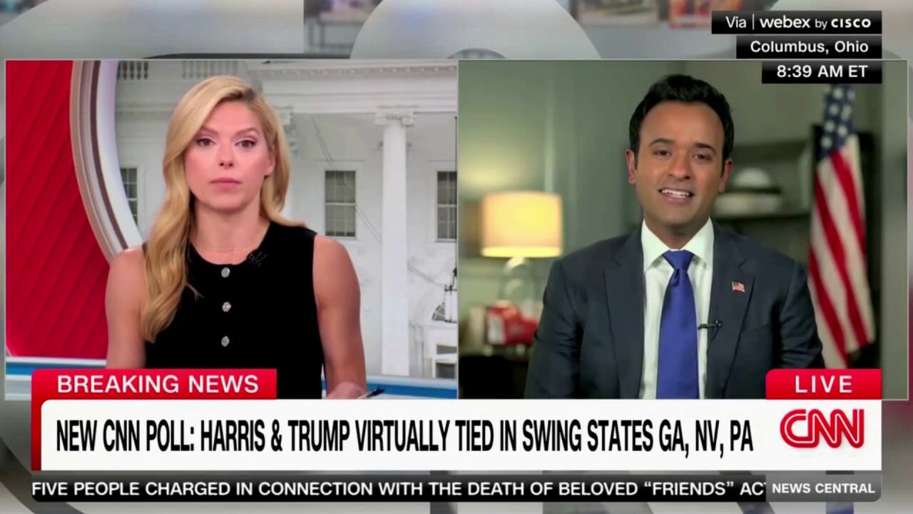 Ramaswamy clashes with CNN host defending Harris' policy flip-flops: 'Actions speak louder than words'