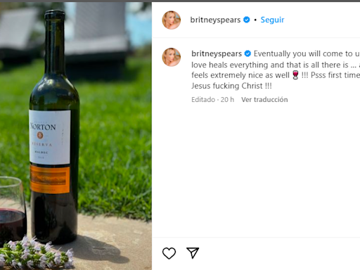 Britney Spears se deshizo en elogios hacia un vino mendocino