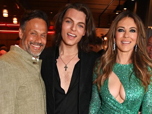 Elizabeth Hurley's Exes Hugh Grant, Arun Nayar Support Her and Son Damian at 'Strictly Confidential' Screening