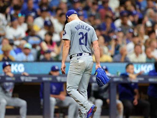 Dodgers starter Walker Buehler struggles in return from injured list in loss to Brewers