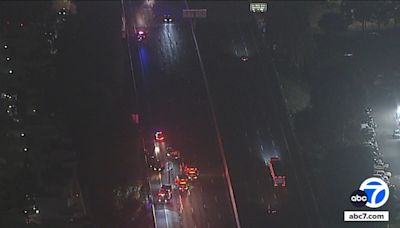 WB 101 Freeway shut down in Woodland Hills after deadly crash involving motorcyclist