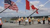 Howe family helps celebrate completion of Gordie Howe bridge deck | CBC News