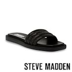 STEVE MADDEN-ARBOUR 鑽面壓紋平底涼拖鞋-黑色