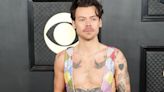 Harry Styles Hits Grammys Red Carpet Sans Shirt In Rainbow Jumpsuit — And Twitter Has All The Jokes