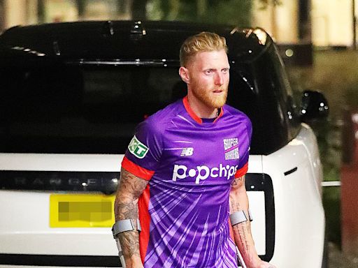 Stokes pictured on crutches after England captain suffered injury