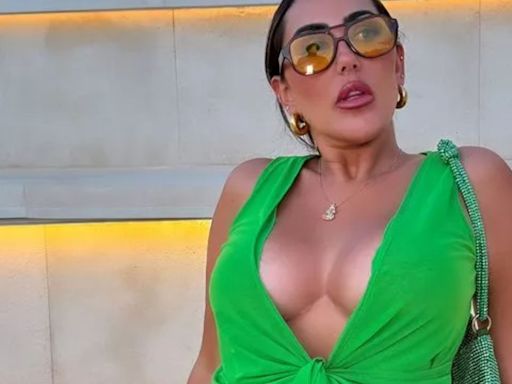 Towie’s Sophie Kasaei puts on eye-popping display in very low cut green dress