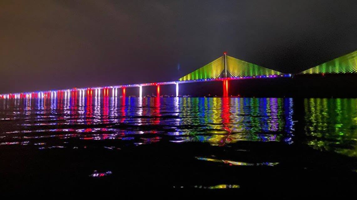 Sunshine Skyway Bridge not displaying rainbow colors for Pride this year. Here's why.