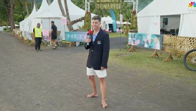 Colin Jost Had Best One-Liner of Olympics While Reporting on Surfing in Tahiti