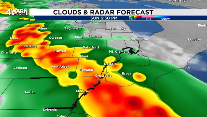 Showers, storms possible Sunday in Metro Detroit