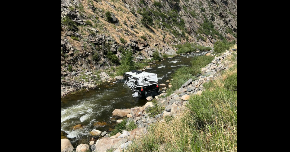 RV careens 75 feet down slope into river after traveling off canyon road in Colorado