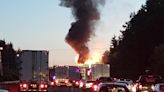 NB I-5 closed in Portland due to fire involving truck carrying propane tanks