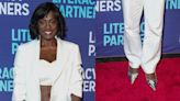 Viola Davis Delivers Glam in Metallic Pumps and White-Hot Pantsuit at 2024 Literacy Partners Gala