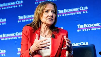 CEO Mary Barra's pay declined 3.9% to $27.8 million as GM missed stock targets