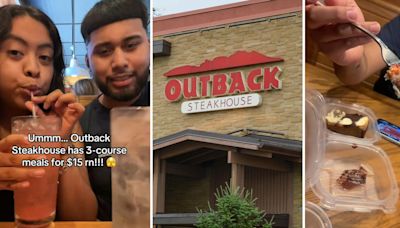 'Texas Roadhouse over Outback tbh': Guests try Outback Steakhouse's 3-course meal for $15. Is it worth it?