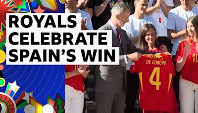 Watch: King Felipe VI celebrates Spain win with national team