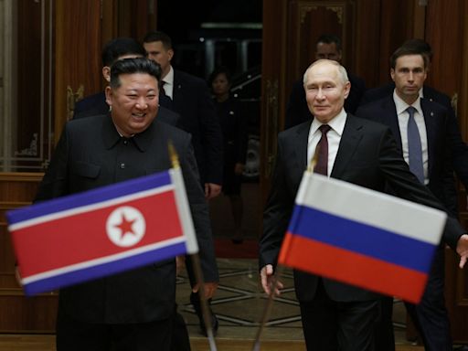 Ukraine-Russia war – live: Putin makes absurd claim new military pact with North Korea and Kim is ‘peaceful’