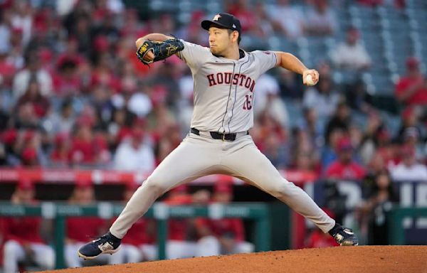 Yusei Kikuchi, Yordan Alvarez lead Astros past Angels 5-3 for Houston's 5,000th victory