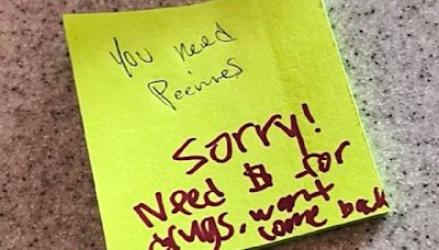'Sorry! Need $ for drugs.' Thief leaves note after burglarizing San Fernando restaurant
