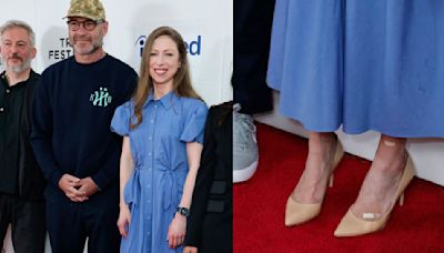 Chelsea Clinton Pops in Classic Pumps and Blue Midi Dress for ‘The Crane’s Call’ Tribeca Premiere