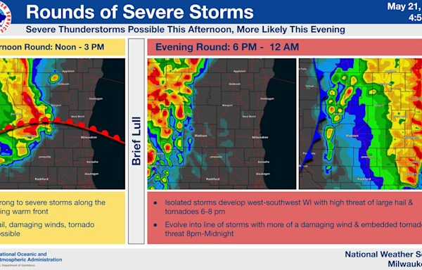 Milwaukee expected to receive severe evening weather, storms expected in Madison area earlier