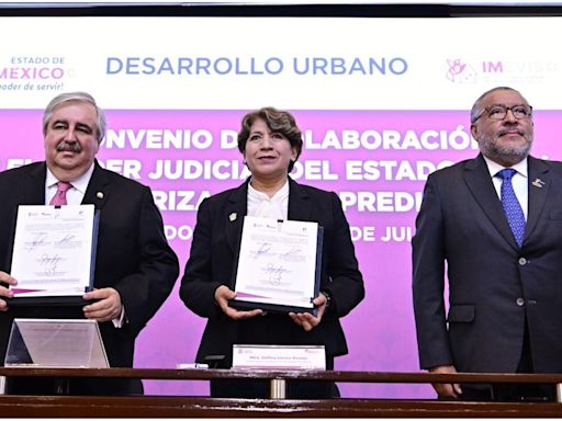 Delfina Gómez y el Presidente del Poder Judicial de Edomex firman convenio para regularizar viviendas | El Universal