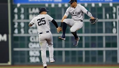 Soto throws out runner in 9th of Yankees debut, 5-4 win over Astros