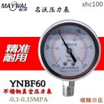 曉曉の店熱銷· YNBF60 -0.1-0.9MPA真空耐震壓力錶 正負壓負-0.1-0真空表M14*1.5