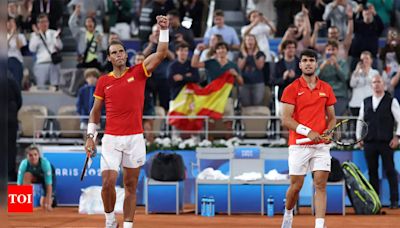 Paris Olympics: Rafael Nadal and Carlos Alcaraz roar to opening doubles victory | Paris Olympics 2024 News - Times of India