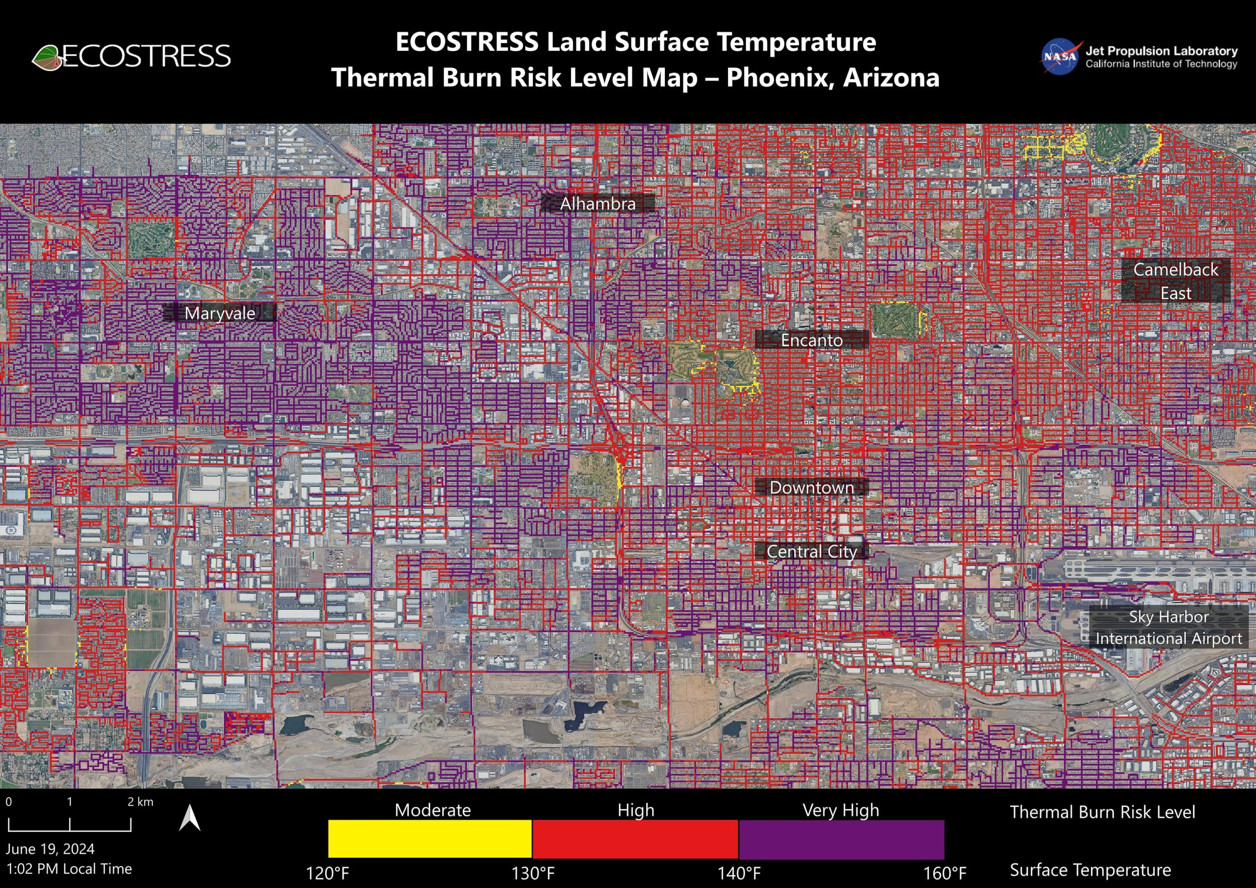 Feel the Burn: NASA’s ECOSTRESS Reveals Which Phoenix Streets To Avoid This Summer