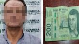 Arrestan a sujeto por intentar pagar con billete apócrifo