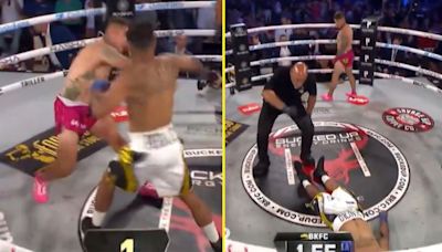 Conor McGregor reacts to brutal six-second knockout in bare-knuckle boxing fight