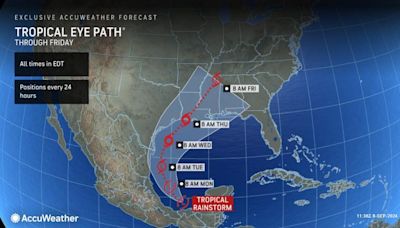 Tropical rainstorm forms in the warm Gulf waters, with sites set on the South US coast