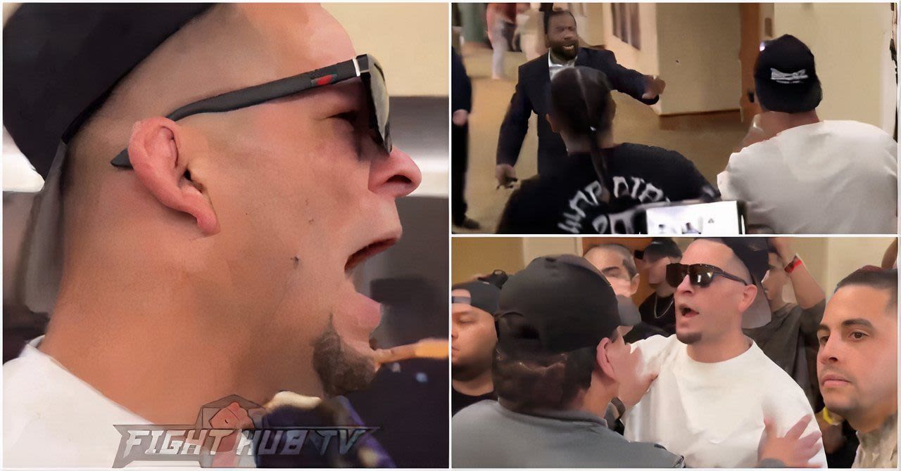 Footage shows Nate Diaz trying to fight Jorge Masvidal backstage after press conference brawl