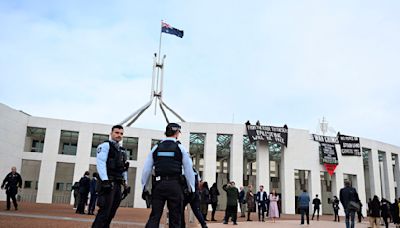Pro-Palestinian protesters breach security at Australia’s Parliament House