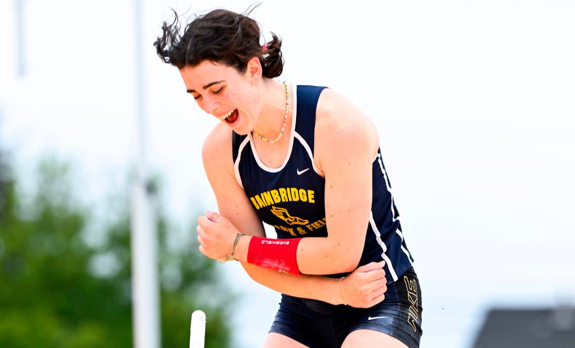 State girls 3A track and field championships - McRitchie secures pole-vault title