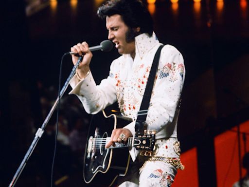 Blue suede shoes worn by Elvis sell for £120k