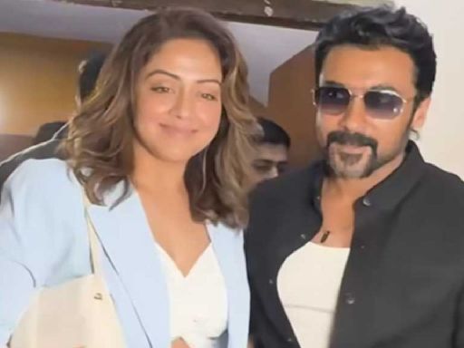 Suriya and Jyothika turn heads as they arrive to watch Soorarai Pottru’s remake Sarfira starring Akshay Kumar