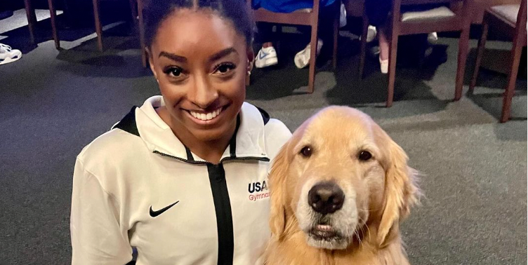 Beacon the Gymnastics Therapy Dog Is Cheering on Team USA From Afar