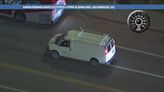 Police in pursuit of white van in Santa Monica