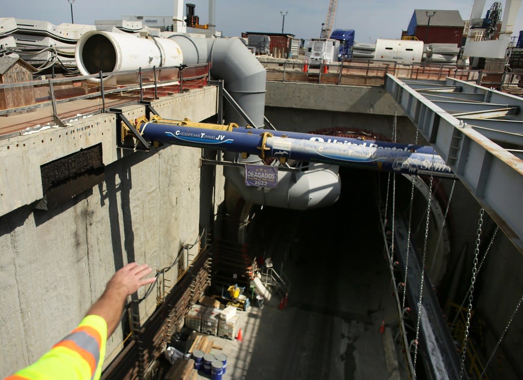 Tunnel boring machine resumes digging at Chesapeake Bay Bridge-Tunnel after old ship anchor delayed project